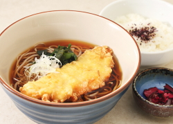 鶏天そばとゆかりご飯